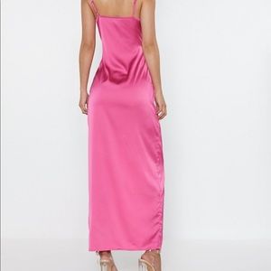 NASTY GAL COWL PLAY SATIN DRESS